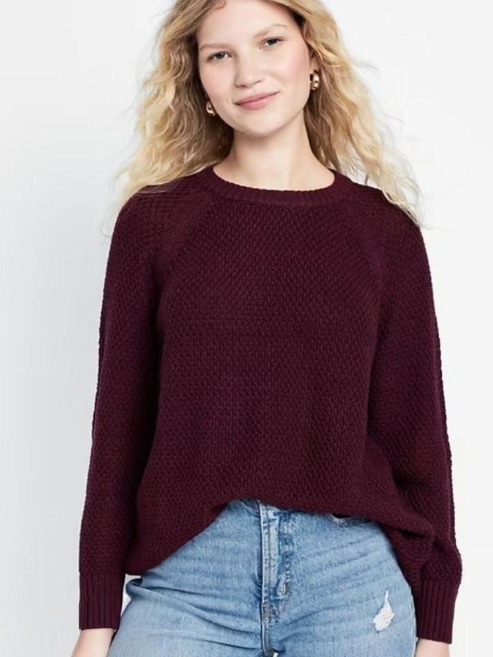 NWOT Old Navy Cozy Crewneck Sweater - Burgundy